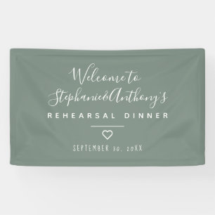 Modern Minimalist Sage Green Heart Rehearsal   Banner