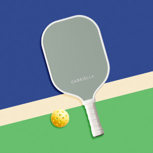 Modern Minimalist Sage Green Personalized Name Pickleball Paddle