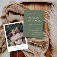 Modern Minimalist sage green photo Wedding