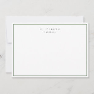 Modern Minimalist Sage Green Single Border     Card