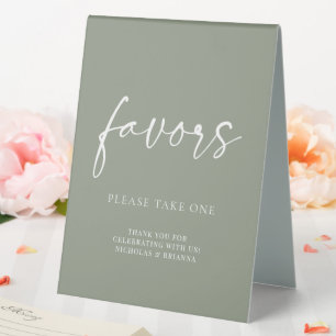 Modern Minimalist Sage Green Wedding Favours