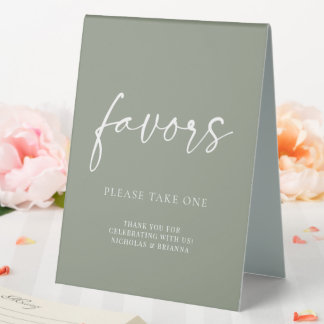 Modern Minimalist Sage Green Wedding Favours