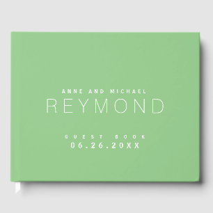 Modern Minimalist Sage Green Wedding  Guest Book