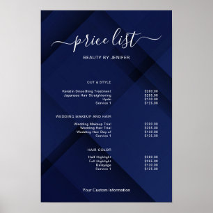 Modern Minimalist Salon Price List Sign for Beauty
