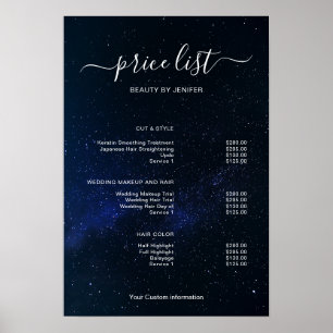 Modern Minimalist Salon Price List Sign for Beauty