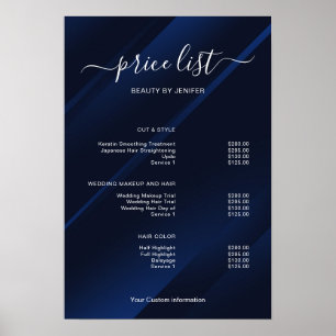 Modern Minimalist Salon Price List Sign for Beauty