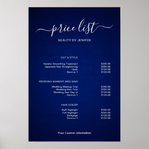 Modern Minimalist Salon Price List Sign for Beauty