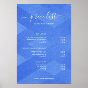Modern Minimalist Salon Price List Sign for Beauty