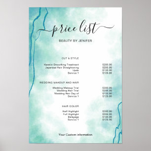Modern Minimalist Salon Price List Sign for Beauty