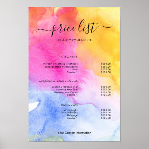 Modern Minimalist Salon Price List Sign for Beauty