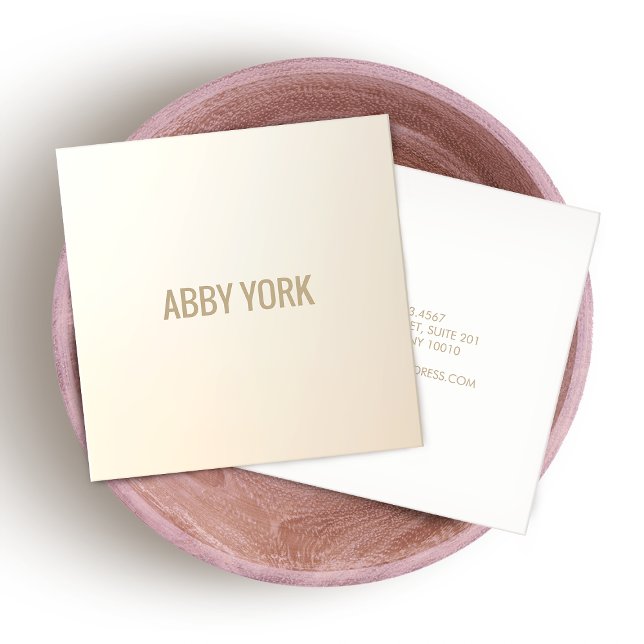 Modern Minimalist Satin Ivory White Square Square Business Card (Creator Uploaded)