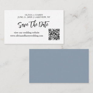 Modern Minimalist Save The Date Card QR Code