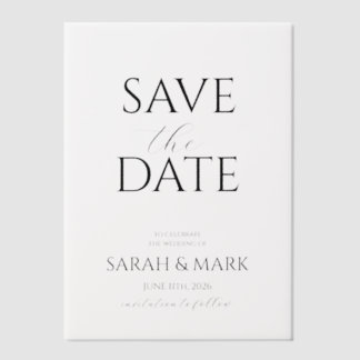 Modern Minimalist Save the Date Card Vellum Invitations