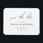 Modern Minimalist Save the Date Magnet<br><div class="desc">A simple modern minimalist save the date magnet. Personalise this minimal black and white design to have your personal details and message.</div>