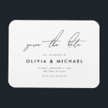 Modern Minimalist Save the Date Magnet<br><div class="desc">A simple modern minimalist save the date magnet. Personalise this minimal black and white design to have your personal details and message.</div>