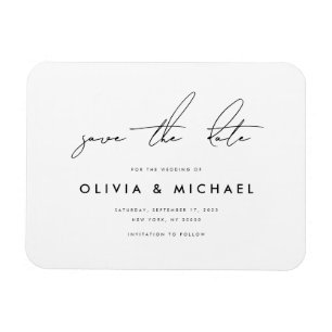 Modern Minimalist Save the Date Magnet
