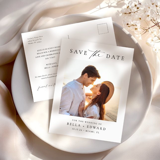 Modern Minimalist Save The Date Postcard (Creator Uploaded)