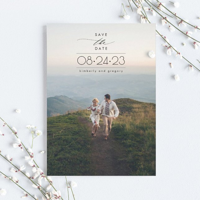 Modern Minimalist Save the Date Vertical Photo (Creator Uploaded)