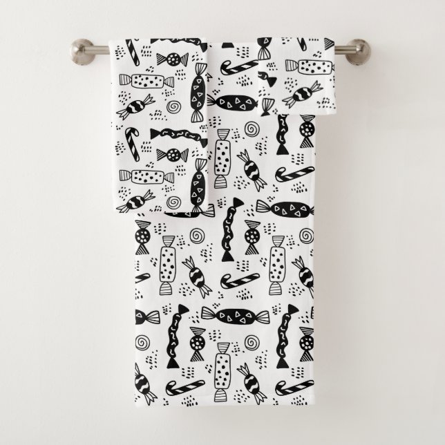 Modern Minimalist Scandinavian Candy Bonbon   Bath Towel Set (Insitu)