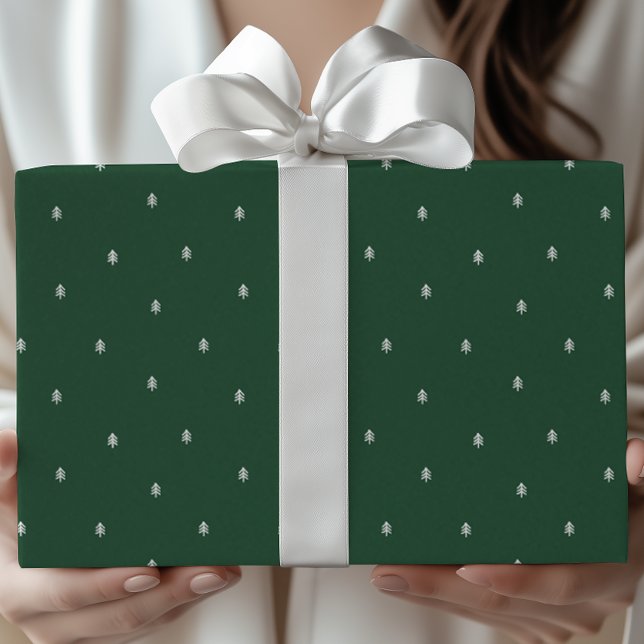 Modern Minimalist Scandinavian Christmas Trees Wrapping Paper (Creator Uploaded)