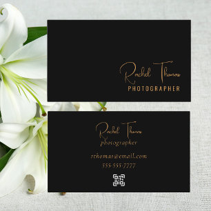 Modern Minimalist Scannable QR Code Professional  Business Card