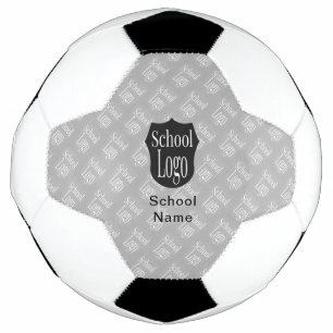 Modern Minimalist School Logo Grey  Football