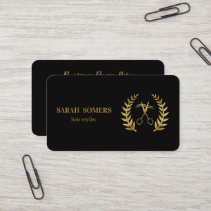 Modern Minimalist Scissors Branding Hair Stylist Business Card