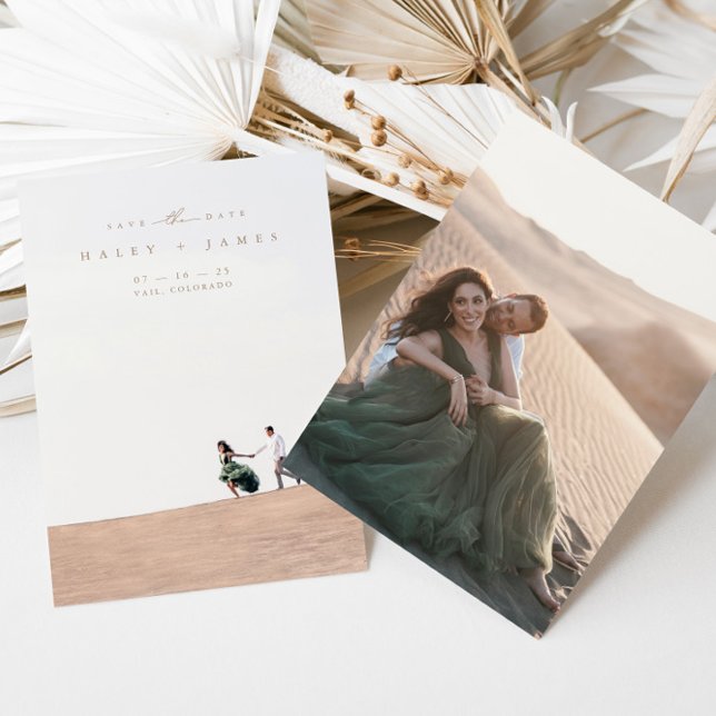 Modern Minimalist Script 2 Photo Save The Date (Creator Uploaded)