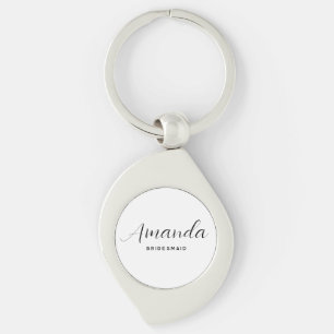 Modern Minimalist Script Bachelorette Bridesmaid Key Ring