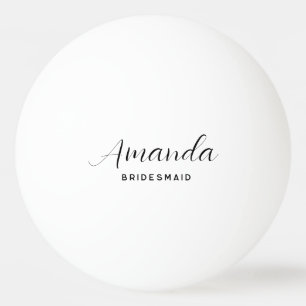 Modern Minimalist Script Bachelorette Bridesmaid Ping Pong Ball