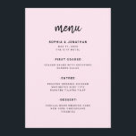 Modern Minimalist Script Blush | Wedding Menu<br><div class="desc">This elegant,  minimalist wedding menu card features modern script typography and clean,  sans serif text for a simple and stylish blush pink design you will love.</div>