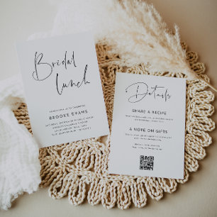 Modern Minimalist Script Bridal Lunch Invitation