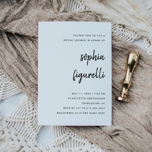 Modern Minimalist Script Bridal Shower Invitation