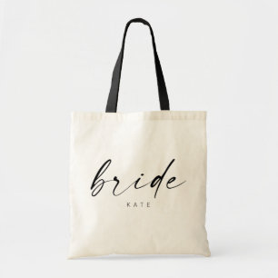Modern Minimalist Script Bride Tote Bag