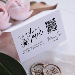 Modern Minimalist Script Capture The Love QR code