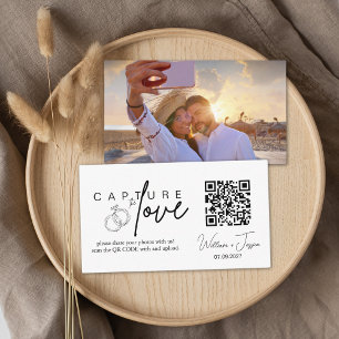 Modern Minimalist Script Capture The Love QR code  Enclosure Card
