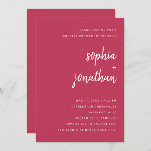 Modern Minimalist Script   Couples Shower Invitation