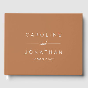 Modern Minimalist Script Custom Wedding Terracotta Guest Book