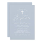 Modern Minimalist Script Dusty Blue Baptism
