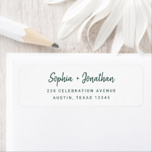 Modern Minimalist Script Emerald Green Wedding