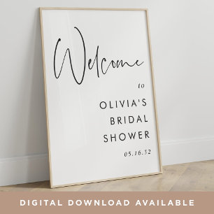 Modern Minimalist Script Event Welcome Sign