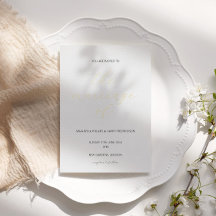 Modern minimalist script foil wedding invitation