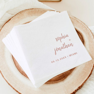 Modern Minimalist Script   Gold Foil Napkins