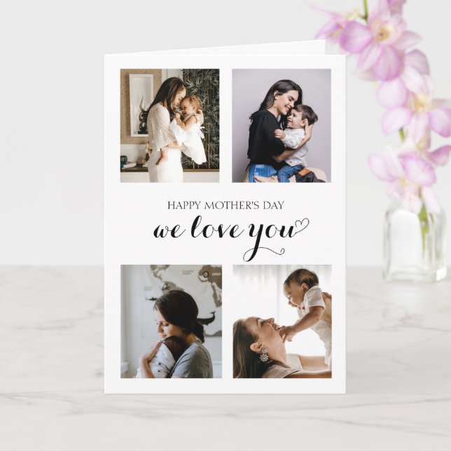 Modern Minimalist Script Heart Happy Mother's Day  Card (Orchid)