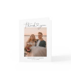 Modern Minimalist Script Heart Wedding Photo