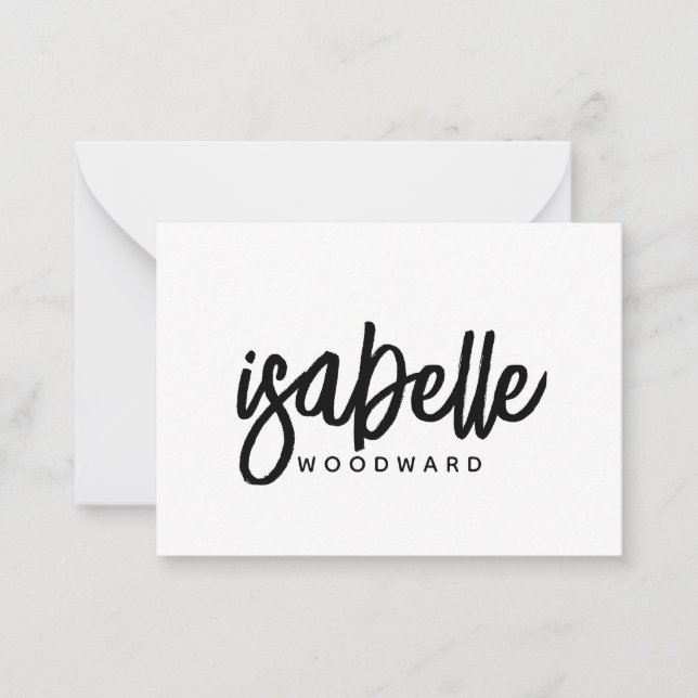 Modern Minimalist Script Monogram Card (Front)