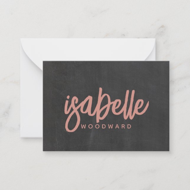 Modern Minimalist Script Monogram Terracotta Black Card (Front)