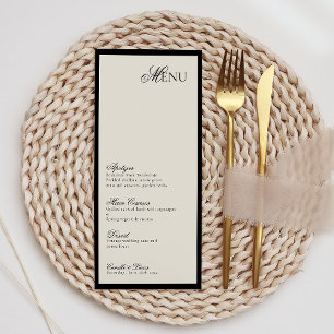 Modern Minimalist Script Monogram Wedding Menu