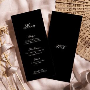 Modern Minimalist Script Monogram Wedding Menu