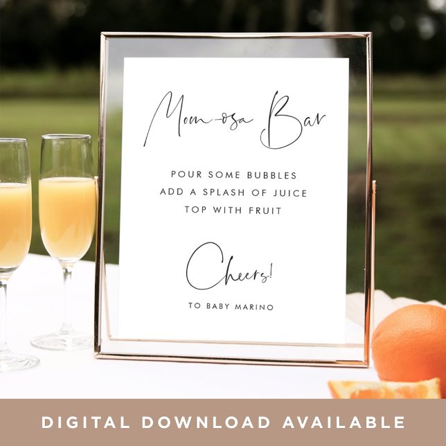 Modern Minimalist Script Mum-osa Bar Sign (Creator Uploaded)